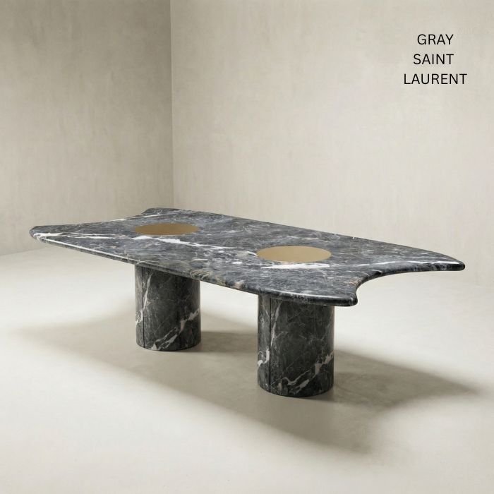 Table de salle à manger en marbre naturel Magnus - Table luxe pierre naturelle