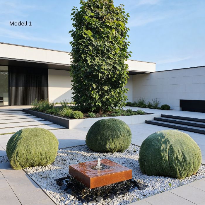 Cortenstahl Gartenbrunnen Wassertisch