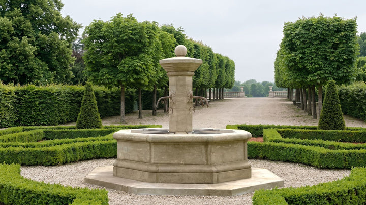 Vier Stilbrunnen für das große Anwesen: Milano, Central, Saint-Tropez und Linda im Vergleich