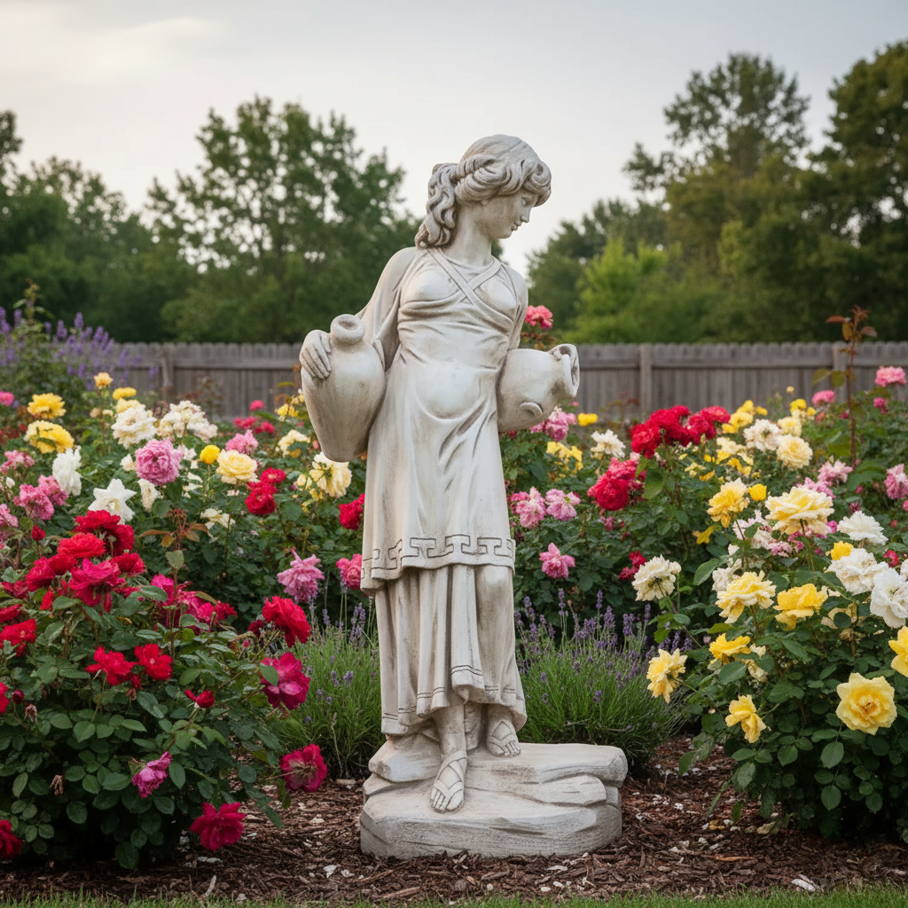 Garden Marble Figure Maid