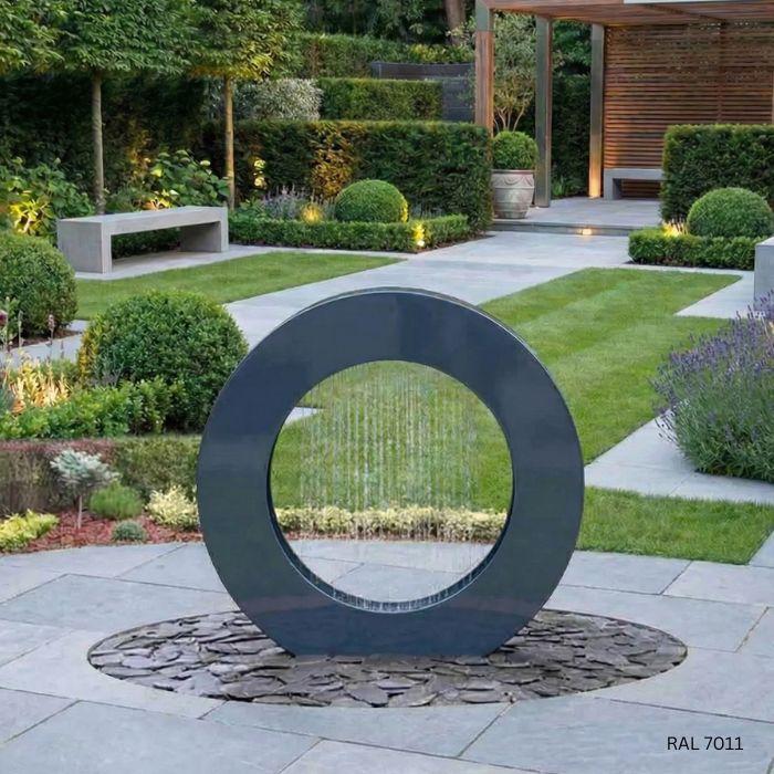 Designbrunnen Wassertor Rund RAL Farben