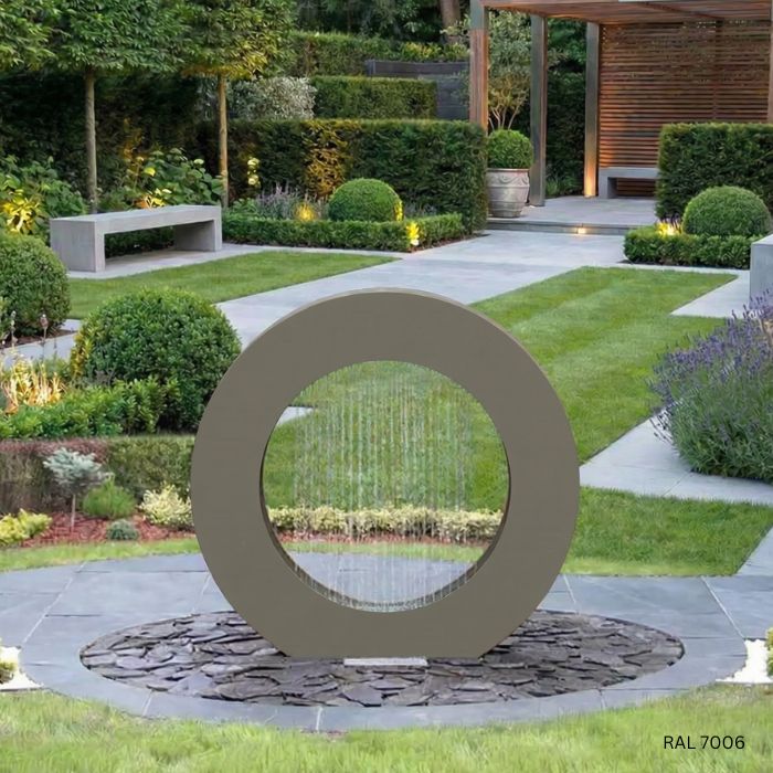 Designbrunnen Wassertor Rund RAL Farben
