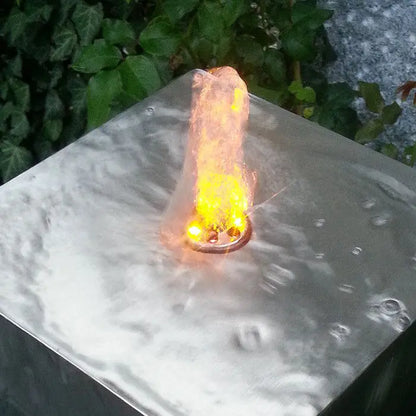 Edelstahl Säulenbrunnen Eck 3er Set