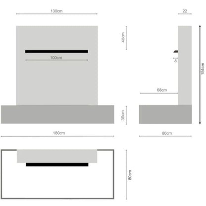 Edelstahl Wasserfall Garten Avantgarde RAL 9005 Pulverbeschichtet