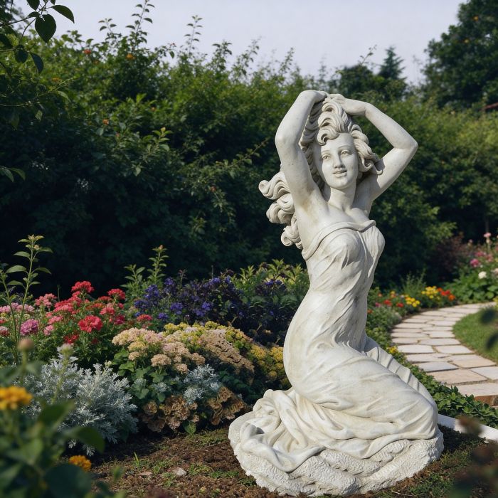 Garden Marble Figure Kneeling Venus