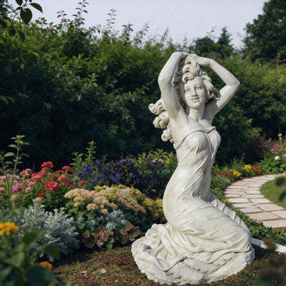 Garden Marble Figure Kneeling Venus
