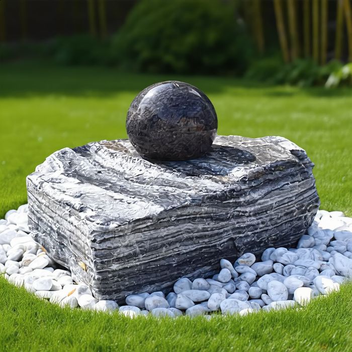 Garten Kugelbrunnen Granit Marmor