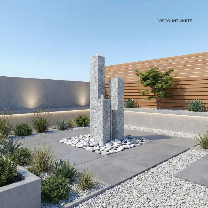 Granit Design Säulenbrunnen Eck 3er SET - verschiedene Sorten