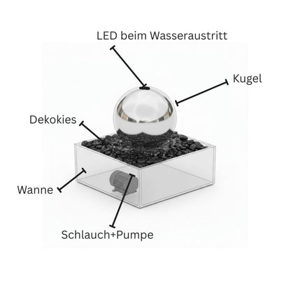 Edelstahl Kugelbrunnen TB-R