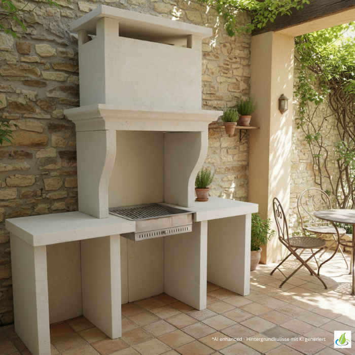 Kitchenette barbecue en calcaire