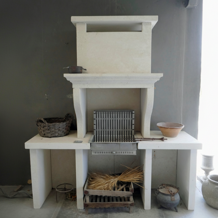 Kitchenette barbecue en calcaire
