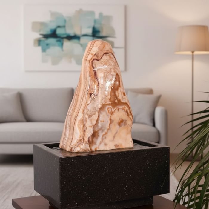 Skulpturbrunnen Onyx Marmor Lisbon