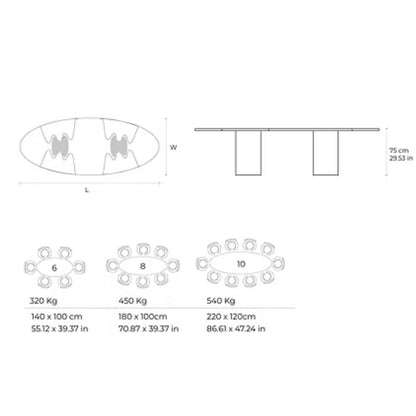 Luxus Marmor-Esstisch Liam - verschiedene Sorten