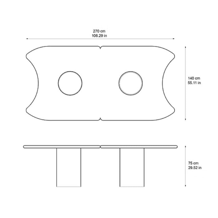 Table de salle à manger en marbre naturel Magnus - Table luxe pierre naturelle