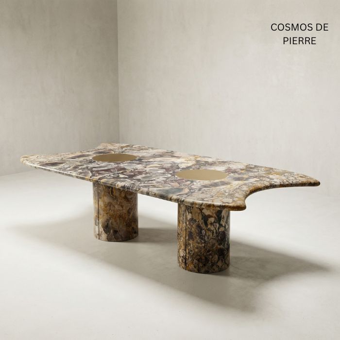 Table de salle à manger en marbre naturel Magnus - Table luxe pierre naturelle