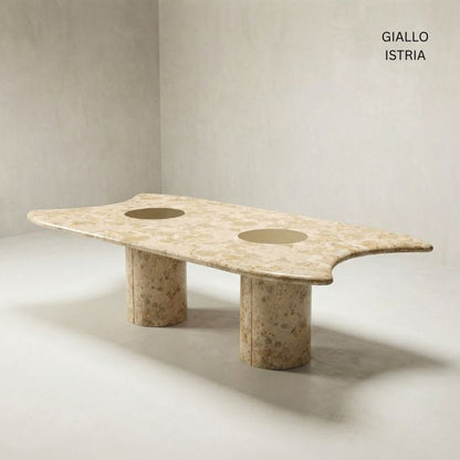 Table de salle à manger en marbre naturel Magnus - Table luxe pierre naturelle