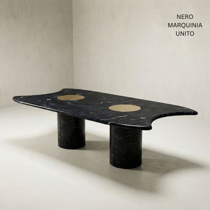 Table de salle à manger en marbre naturel Magnus - Table luxe pierre naturelle