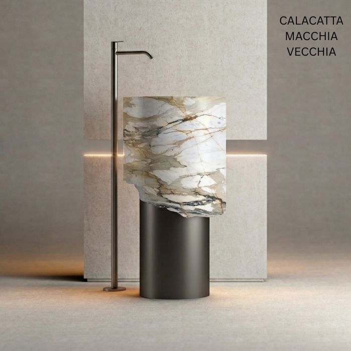 Lavabo de mármol natural Ø 44cm | Diferentes variedades | Baño de lujo