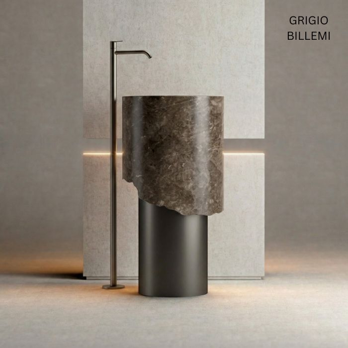 Lavabo de mármol natural Ø 44cm | Diferentes variedades | Baño de lujo