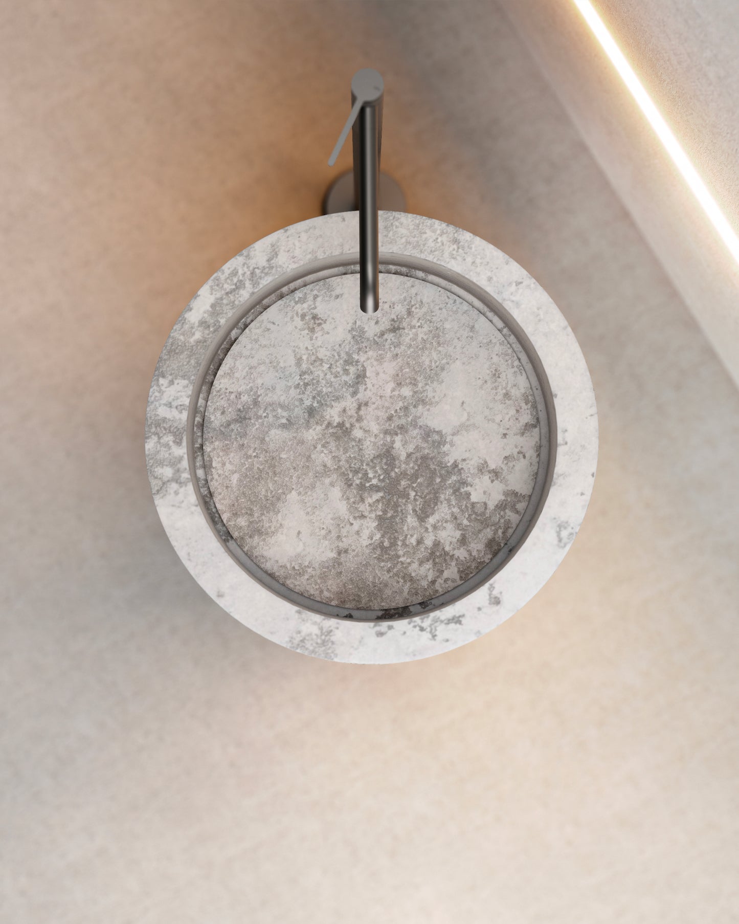 Lavabo de mármol natural Ø 44cm | Diferentes variedades | Baño de lujo