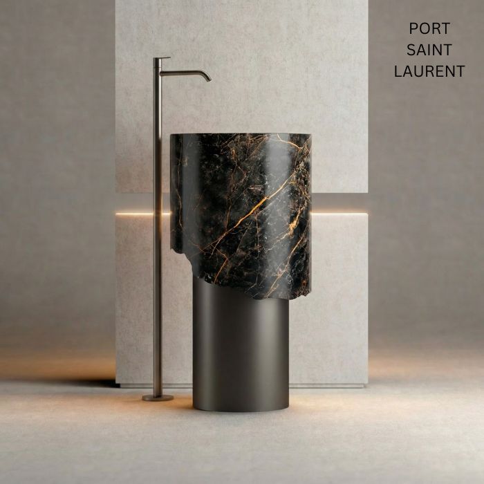 Lavabo de mármol natural Ø 44cm | Diferentes variedades | Baño de lujo