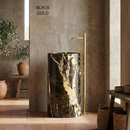 Lavabo de mármol natural altura 85cm | Diferentes variedades | Baño de lujo