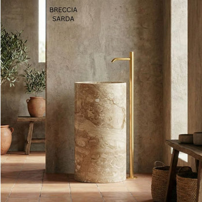 Lavabo de mármol natural altura 85cm | Diferentes variedades | Baño de lujo