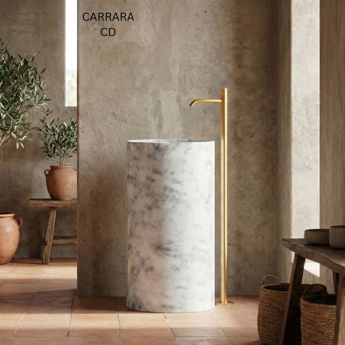 Lavabo de mármol natural altura 85cm | Diferentes variedades | Baño de lujo