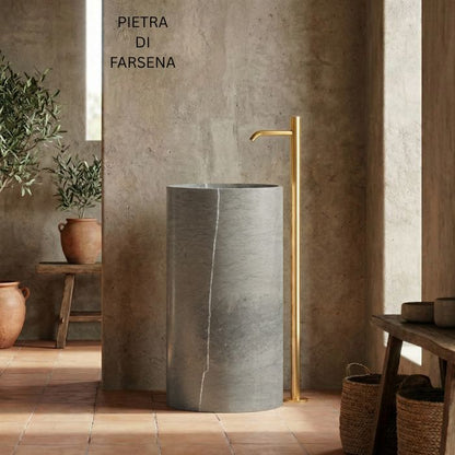 Lavabo de mármol natural altura 85cm | Diferentes variedades | Baño de lujo