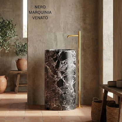Lavabo de mármol natural altura 85cm | Diferentes variedades | Baño de lujo
