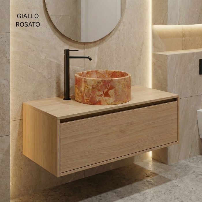 Lavabo de mármol natural Ø 45cm | Diferentes variedades | Baño de lujo