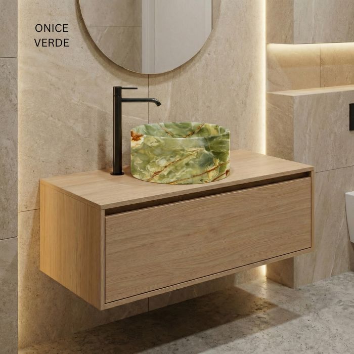 Lavabo de mármol natural Ø 45cm | Diferentes variedades | Baño de lujo