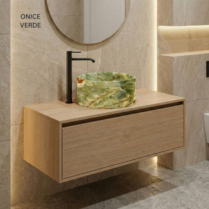 Lavabo de mármol natural Ø 45cm | Diferentes variedades | Baño de lujo