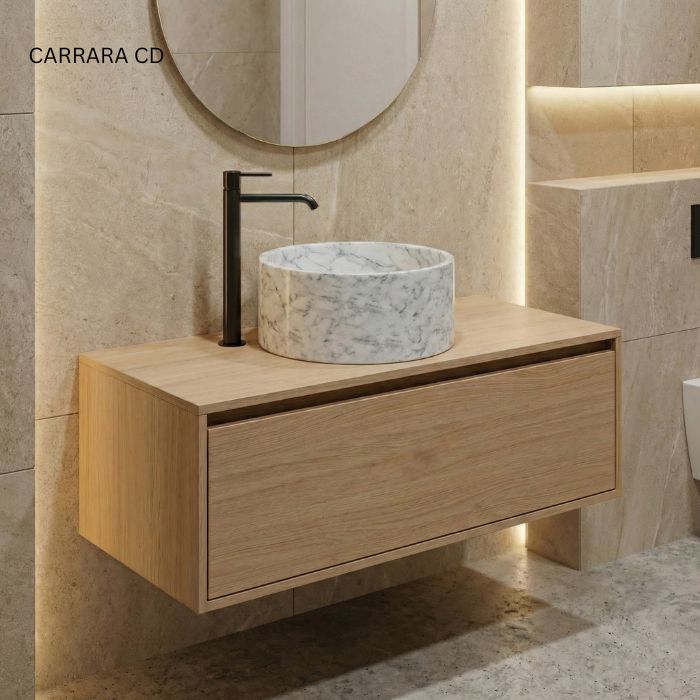 Lavabo de mármol natural Ø 45cm | Diferentes variedades | Baño de lujo