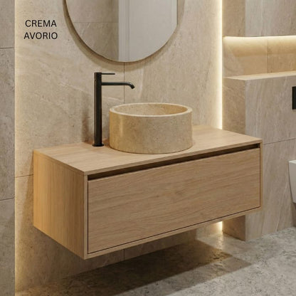 Lavabo de mármol natural Ø 45cm | Diferentes variedades | Baño de lujo