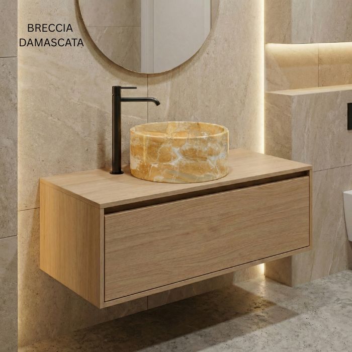 Lavabo de mármol natural Ø 45cm | Diferentes variedades | Baño de lujo