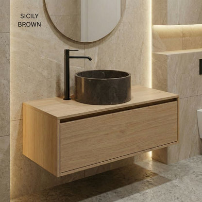 Lavabo de mármol natural Ø 45cm | Diferentes variedades | Baño de lujo