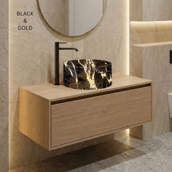 Lavabo de mármol natural Ø 45cm | Diferentes variedades | Baño de lujo
