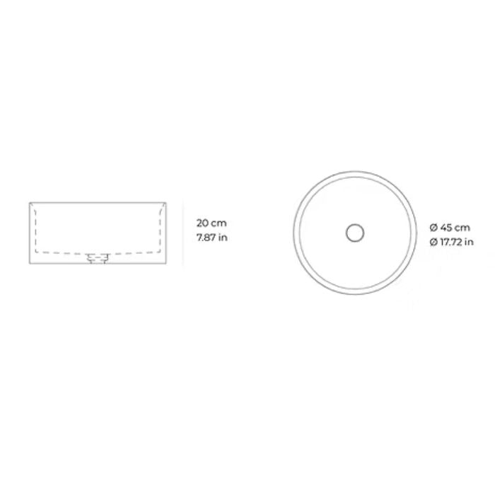 Lavabo de mármol natural Ø 45cm | Diferentes variedades | Baño de lujo