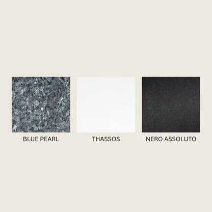 Steinsortenauswahl Wasserwand Blue Pearl Small