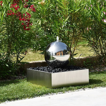 Edelstahl Kugelbrunnen TB-Quad