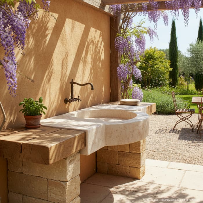 Kalkstein Waschbecken 110x65cm