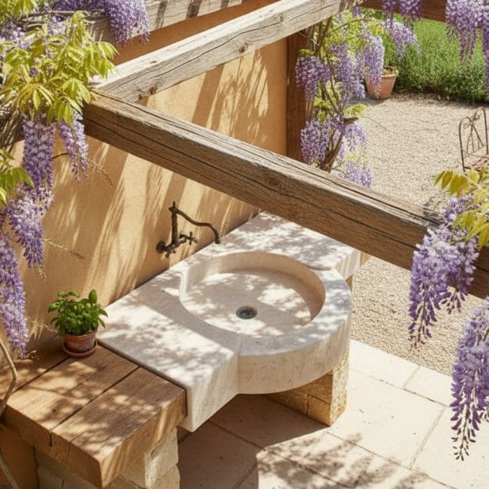 Kalkstein Waschbecken 110x65cm