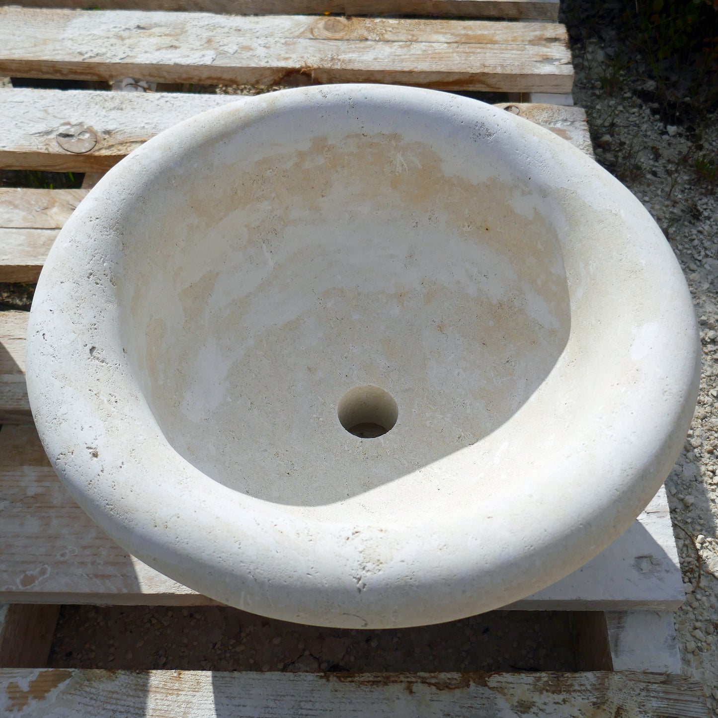 Lavabo de piedra caliza Ø 40cm | Pila natural