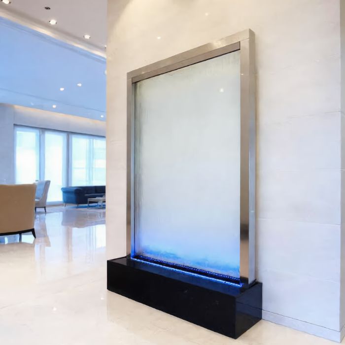 Wasserwand Edelstahl Glas