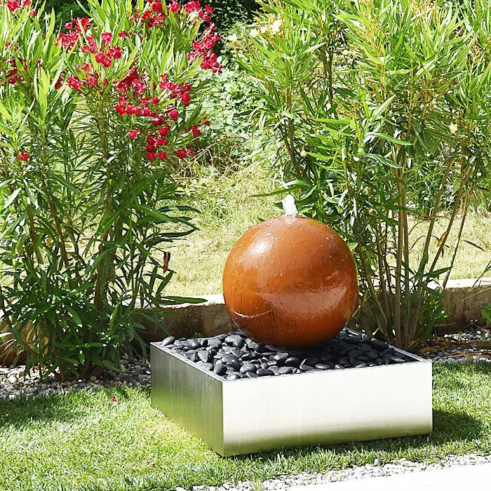 Cortenstahl Kugelbrunnen TB-Quad