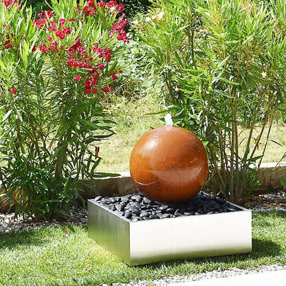 Cortenstahl Kugelbrunnen TB-Quad