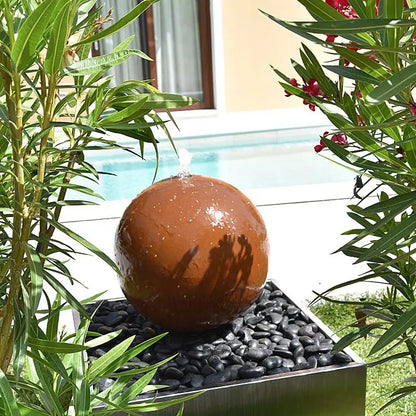 Cortenstahl Kugelbrunnen TB-Quad