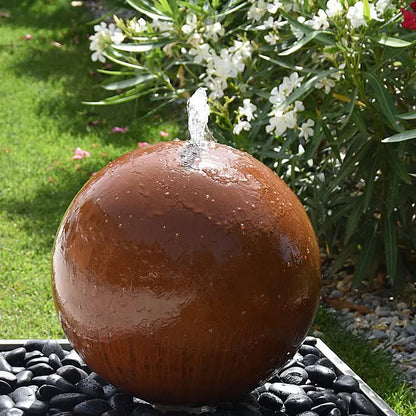 Cortenstahl Kugelbrunnen TB-Quad