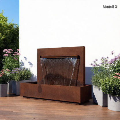 Cortenstahl Outdoor Wasserfall